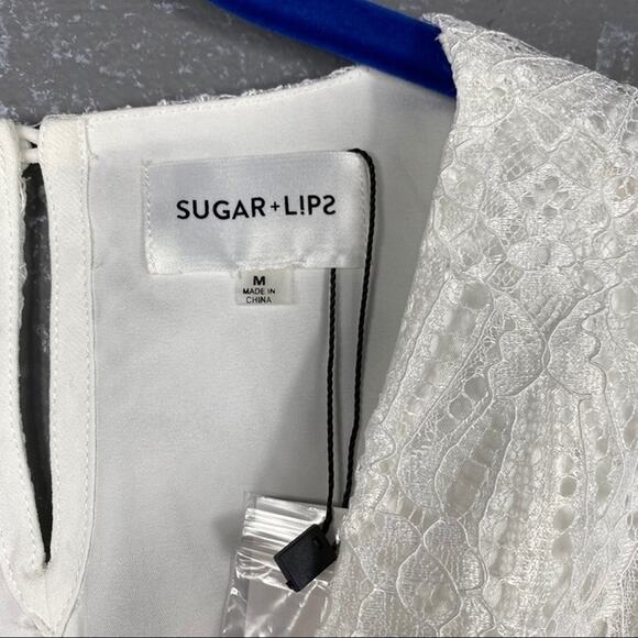 Sugar + Lips lace up lace long sleeve romper - Picture 10 of 12